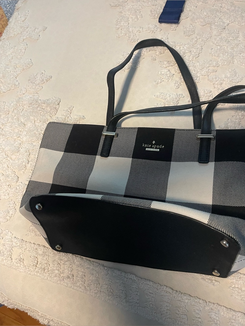 kate spade Black and White Buffalo Check Tote